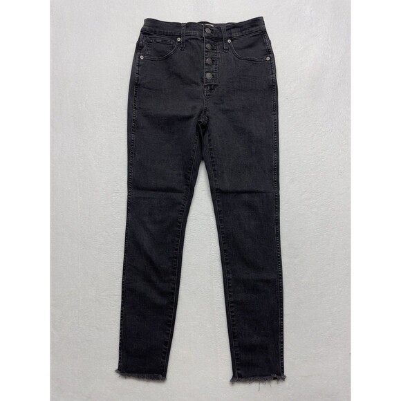 Madewell 10” High Rise Skinny Jeans Raw Hem Women’s Size 28 Exposed Button Fly - Picture 10 of 10
